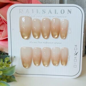Gold Ombre False Nails Set